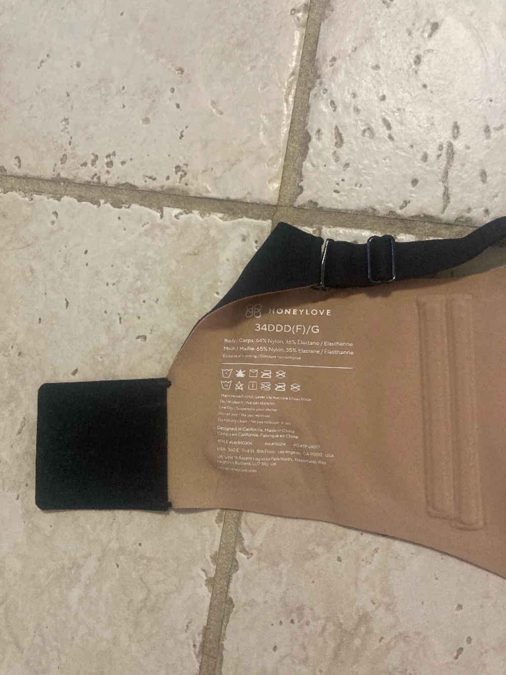 Honeylove Honey Love LiftWear CrossOver Bra Black 34DDD(F)/G Nordstrom Brand - Picture 3 of 4